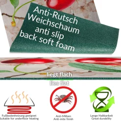 Küchenläufer Küchenteppich Läufer Flur Teppichläufer Sprinty Kirschen 52cm Breite