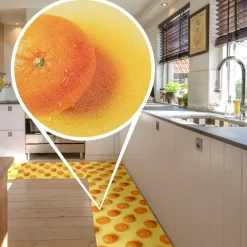 Küchenläufer Küchenteppich Läufer Flur Teppichläufer rutschfest Orangen