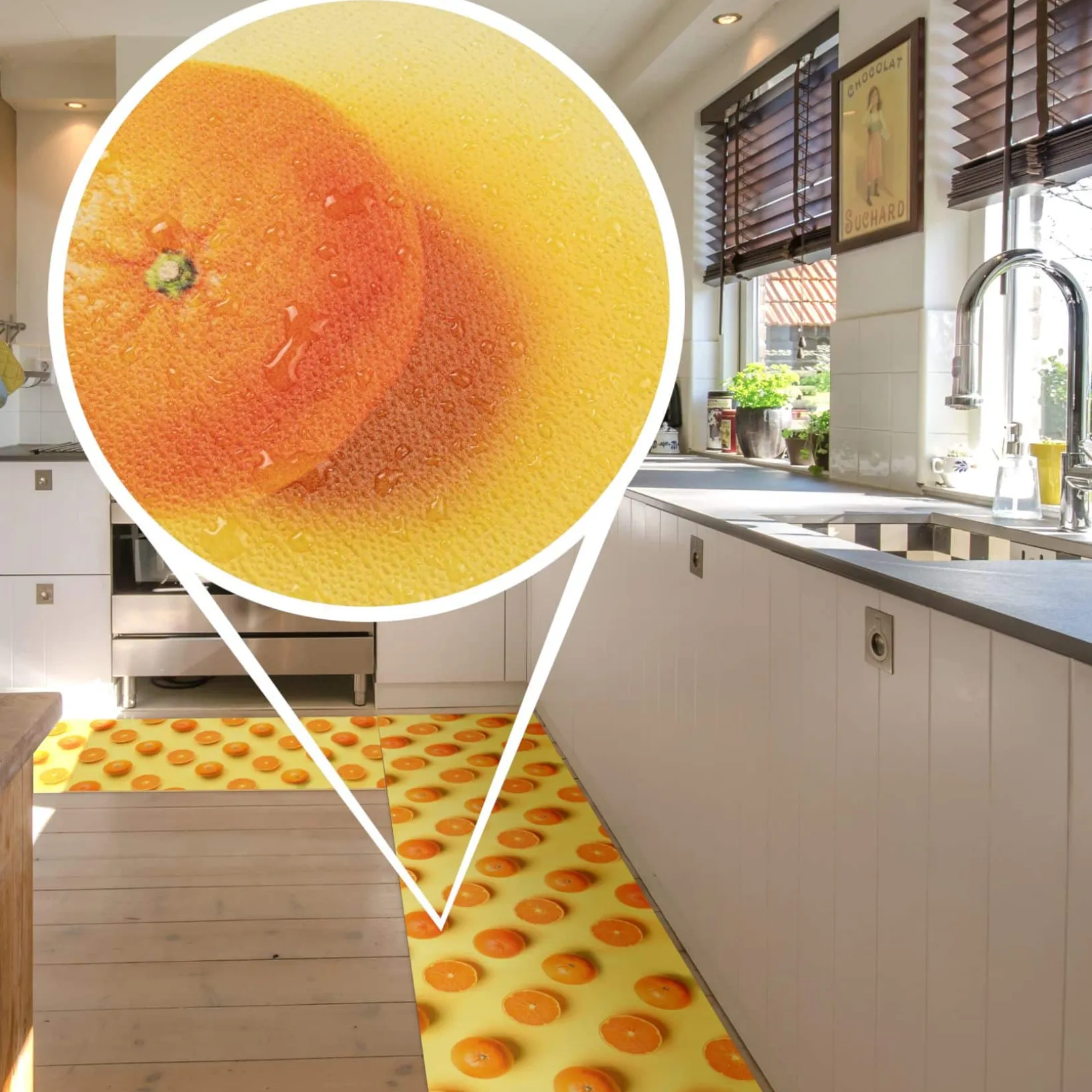 Küchenläufer Küchenteppich Läufer Flur Teppichläufer rutschfest Orangen