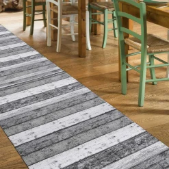 Küchenläufer Küchenteppich Läufer Flur Wood Industry Holz Grau