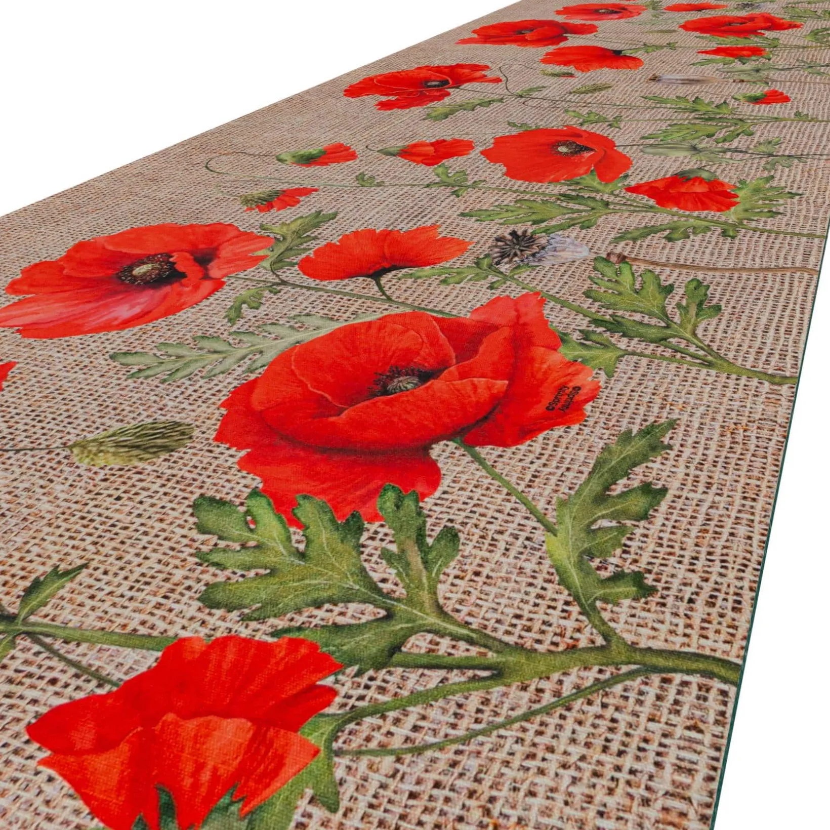 Küchenläufer Küchenteppich Läufer Flur Teppichläufer Sprinty Mohnblumen Jute 52cm Breite