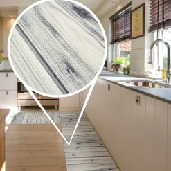 Küchenläufer Küchenteppich Läufer Flur Teppichläufer rutschfest Holz Grau
