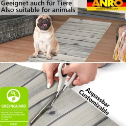 Küchenläufer Küchenteppich Läufer Flur Teppichläufer rutschfest Holz Grau