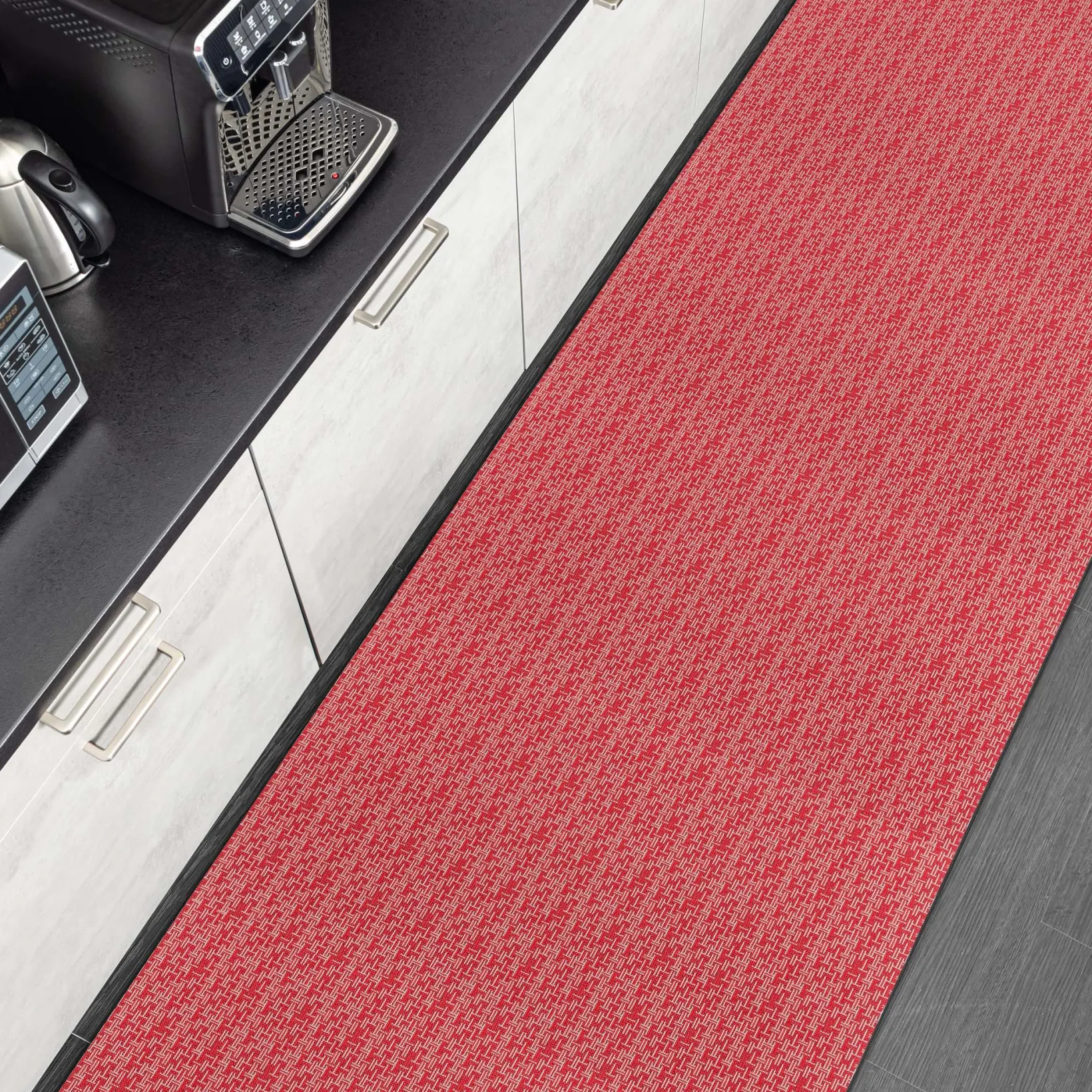 Küchenläufer Küchenteppich Läufer Flur pflegeleicht Premium waschbar Flechtoptik Rot