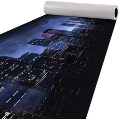 Küchenläufer Küchenteppich Läufer Flur Teppichläufer Skyline Blau 50cm Breit