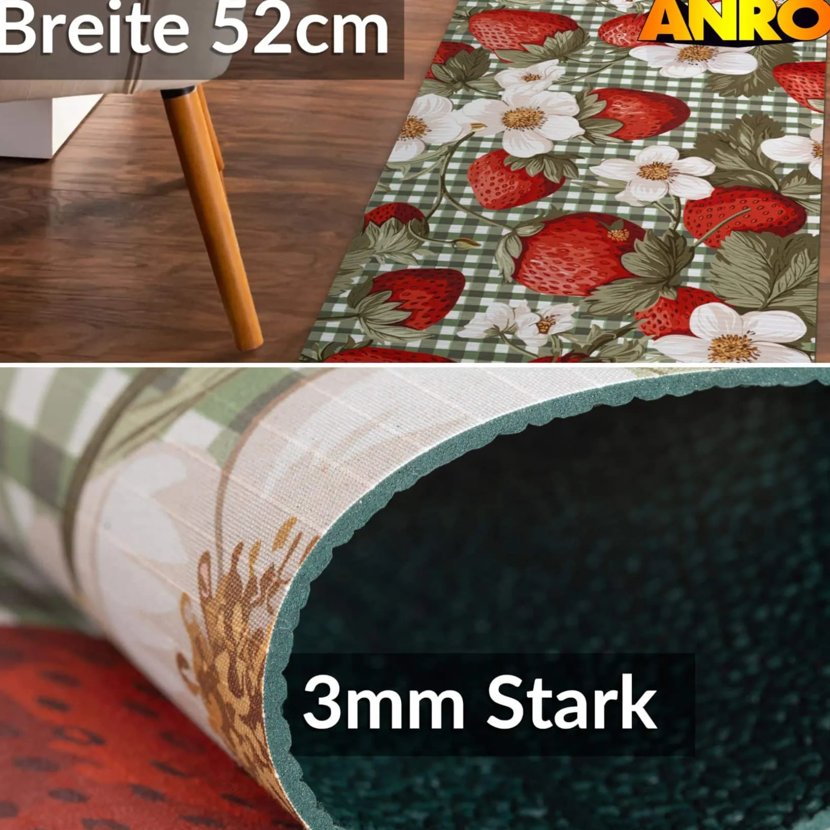 Küchenläufer Küchenteppich Läufer Flur Teppichläufer Sprinty Cortina 52cm Breite