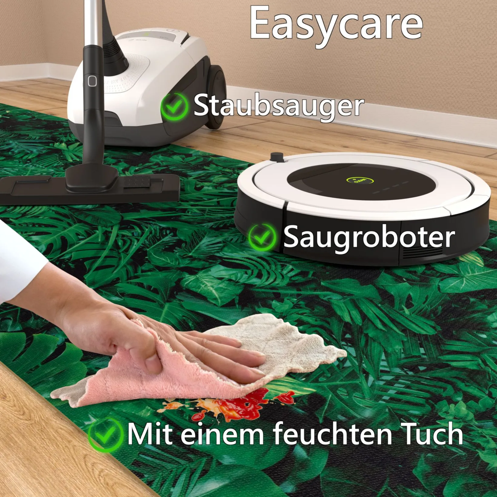 Küchenläufer Küchenteppich Läufer Flur Teppichläufer rutschfest Palme