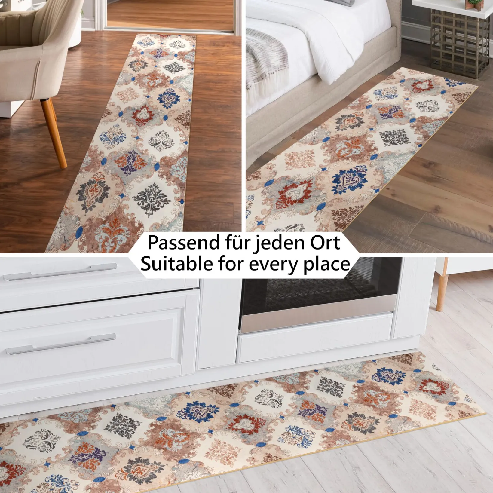 Küchenläufer Küchenteppich Läufer Flur Teppichläufer rutschfest Teppich Look