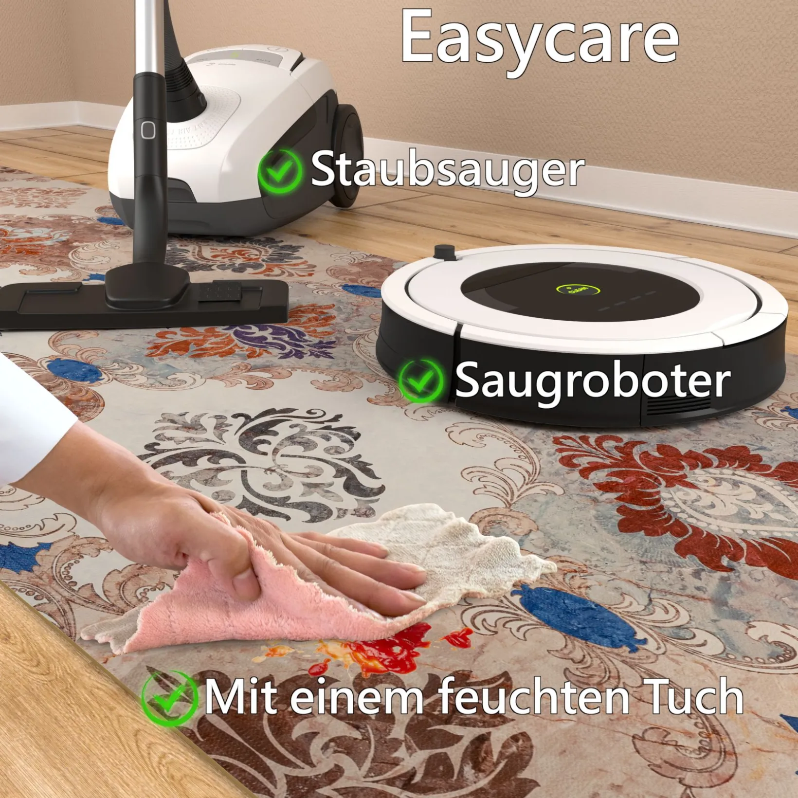 Küchenläufer Küchenteppich Läufer Flur Teppichläufer rutschfest Teppich Look