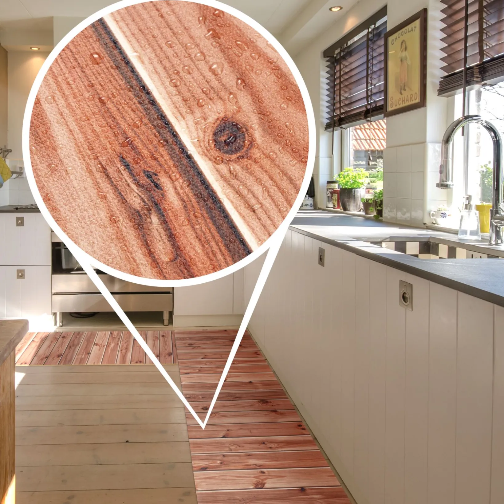 Küchenläufer Küchenteppich Läufer Flur Teppichläufer rutschfest Holz Grau