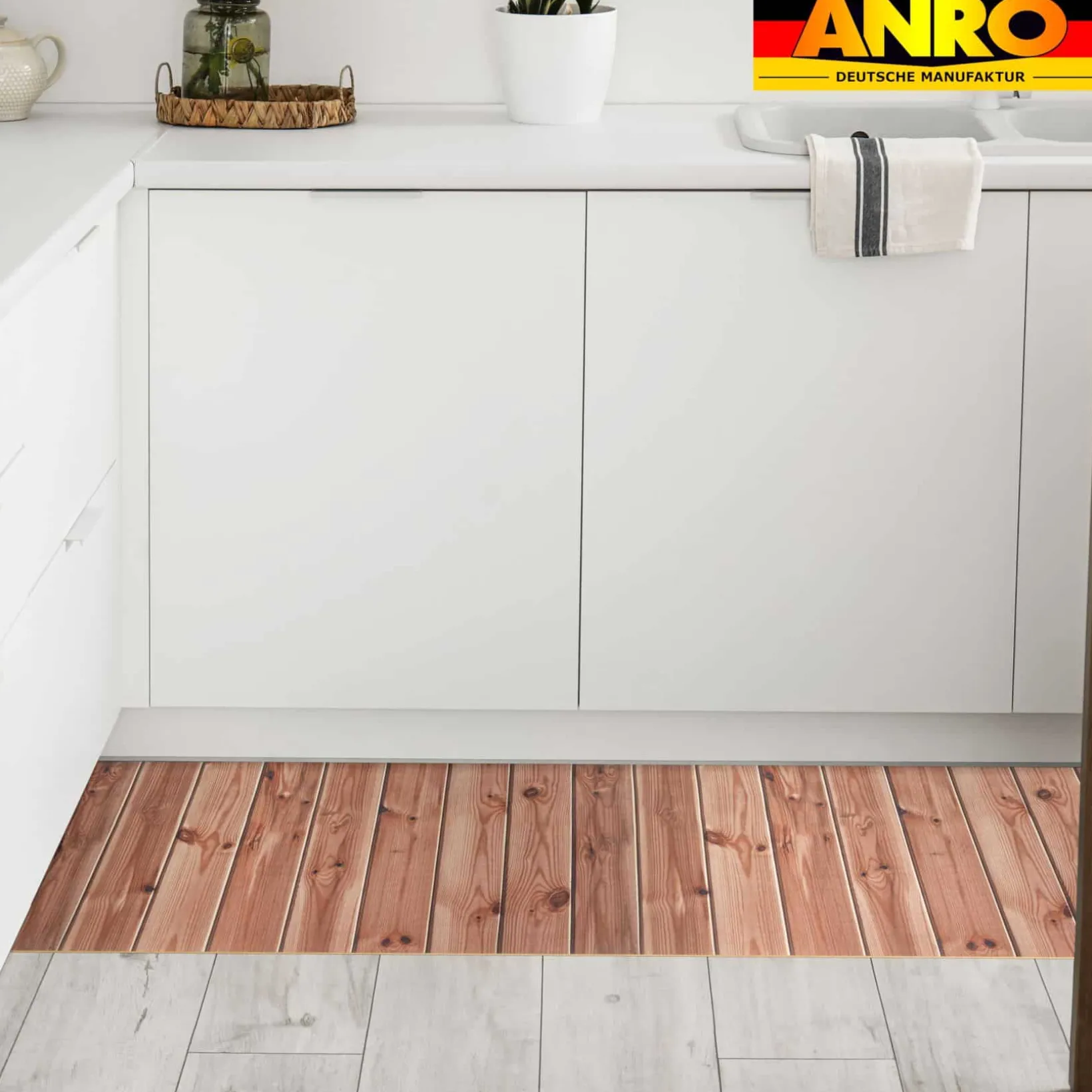 Küchenläufer Küchenteppich Läufer Flur Teppichläufer rutschfest Holz Grau