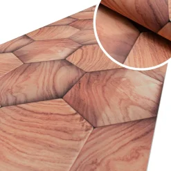 Küchenläufer Küchenteppich Läufer Flur Teppichläufer Holzoptik Geometrie Beige