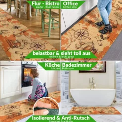 Küchenläufer Küchenteppich Läufer Flur Teppichläufer Sprinty Abenteuer 52cm Breite