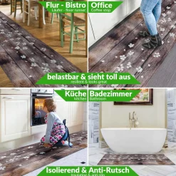 Küchenläufer Küchenteppich Läufer Flur Teppichläufer Sprinty Spring Braun 50cm Breit