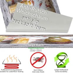 Küchenläufer Küchenteppich Läufer Flur Teppichläufer Rustikal Krug Karaffe Kanne Mehrfarbig 50cm Breit