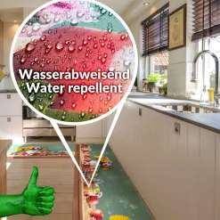 Küchenläufer Küchenteppich Läufer Flur Teppichläufer Blumen Frühling Mehrfarbig 50cm Breit