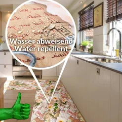 Küchenläufer Küchenteppich Läufer Flur Teppichläufer Vintage Beige 80cm Breit