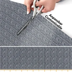 Küchenläufer Küchenteppich Läufer Flur 3-Schicht Premium Flechtoptik Grau