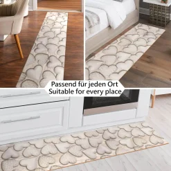 Küchenläufer PVC rutschfest abwaschbar Home Sweet Home Beige 50cm Breit