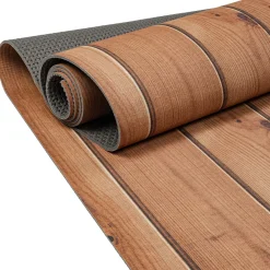 Küchenläufer Teppich Läufer Flurteppich waschbar rutschfest Holzoptik Braun Breite 65cm