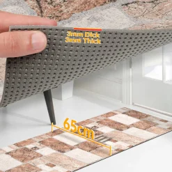 Küchenläufer Teppich Läufer Flurteppich waschbar rutschfest Steine Breite 65cm