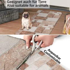 Küchenläufer Teppich Läufer Flurteppich waschbar rutschfest Steine Breite 65cm
