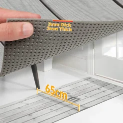 Küchenläufer Teppich Läufer Flurteppich waschbar rutschfest Holzoptik Grau Breite 65cm