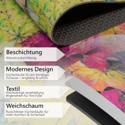 Küchenläufer Teppich Läufer Herbst Flurteppich waschbar rutschfest