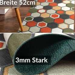 Küchenläufer Teppichläufer Läufer Flur Küchenteppich rutschfest pflegeleicht Elandra Breite 52cm
