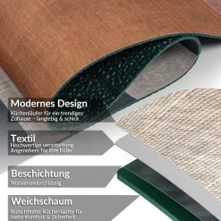 Küchenläufer Teppichläufer Läufer Flur Küchenteppich rutschfest pflegeleicht Melora Breite 52cm