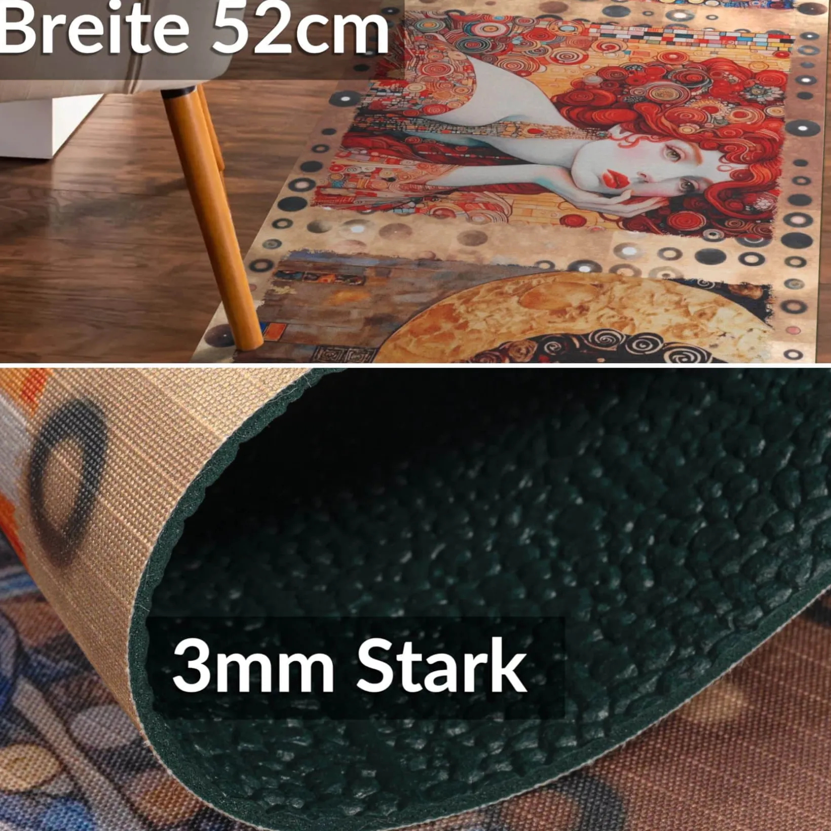 Küchenläufer Teppichläufer Läufer Flur Küchenteppich rutschfest pflegeleicht Ramina Breite 52cm