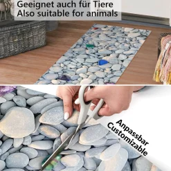 Küchenläufer Teppichläufer Steine Bunt pflegeleicht rutschfest abwaschbar Läufer Flur