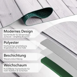 Küchenläufer waschbar Küchenteppich rutschfest Sprinty Holz Grau 52cm Breite