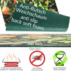 Küchenläufer waschbar Küchenteppich rutschfest Sprinty Orangen 52cm Breite