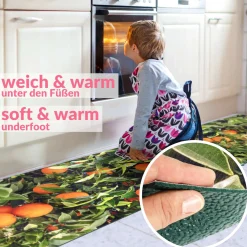 Küchenläufer waschbar Küchenteppich rutschfest Sprinty Orangen 52cm Breite
