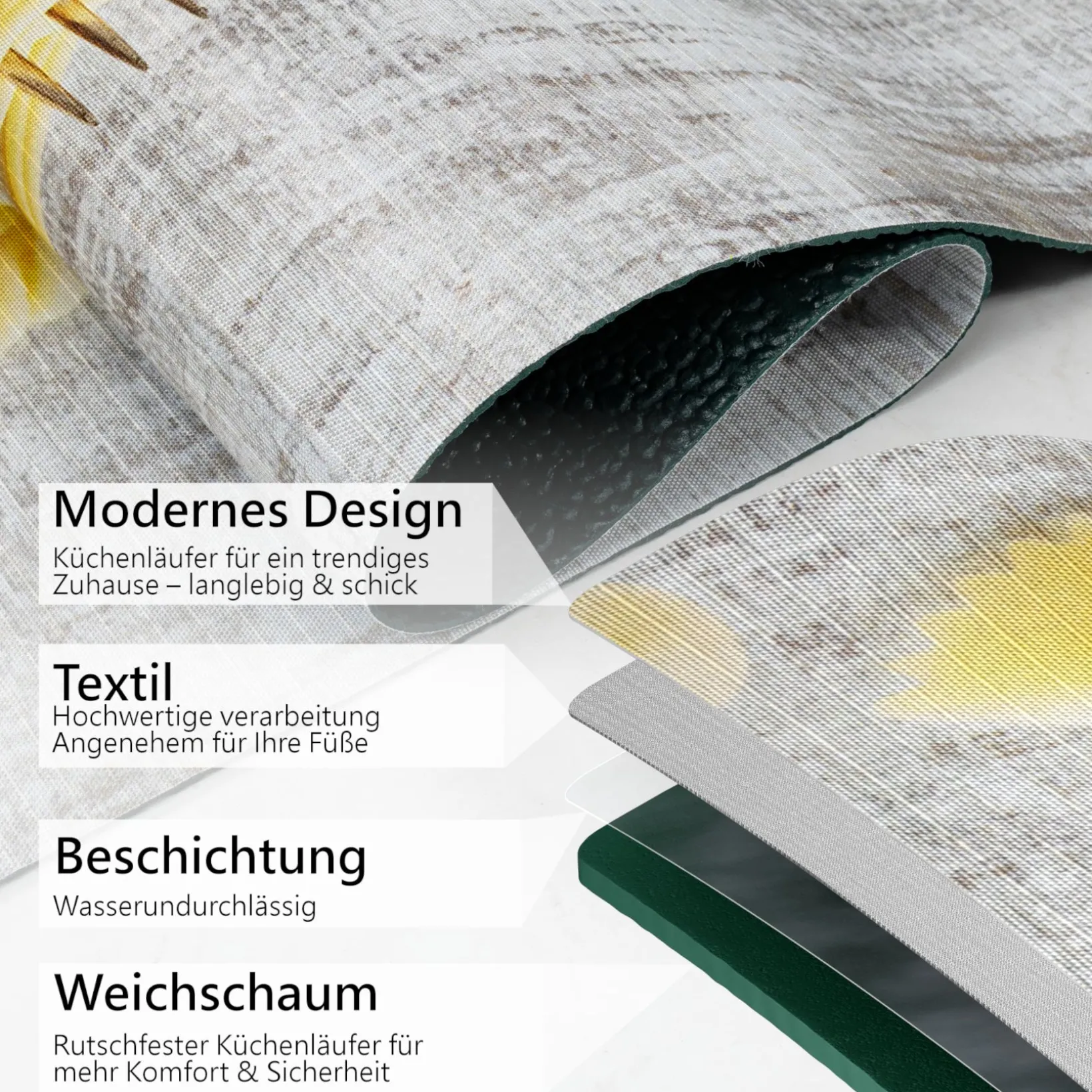 Küchenläufer waschbar Küchenteppich rutschfest Sprinty Trattoria 52cm Breite