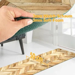 Küchenläufer waschbar Küchenteppich rutschfest Sprinty Parkett 52cm Breite
