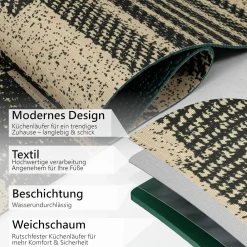 Küchenläufer waschbar Küchenteppich rutschfest Sprinty Barcode 52cm Breite