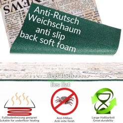 Küchenläufer waschbar Küchenteppich rutschfest Sprinty Newspaper 52cm Breite