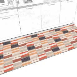 Küchenläufer waschbar Küchenteppich rutschfest Sprinty Patchwork 52cm Breite