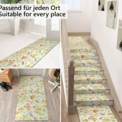 Küchenläufer waschbar Textil + PVC Küchenteppich rutschfest Sprinty Botanic Mehrfarbig 50cm Breit