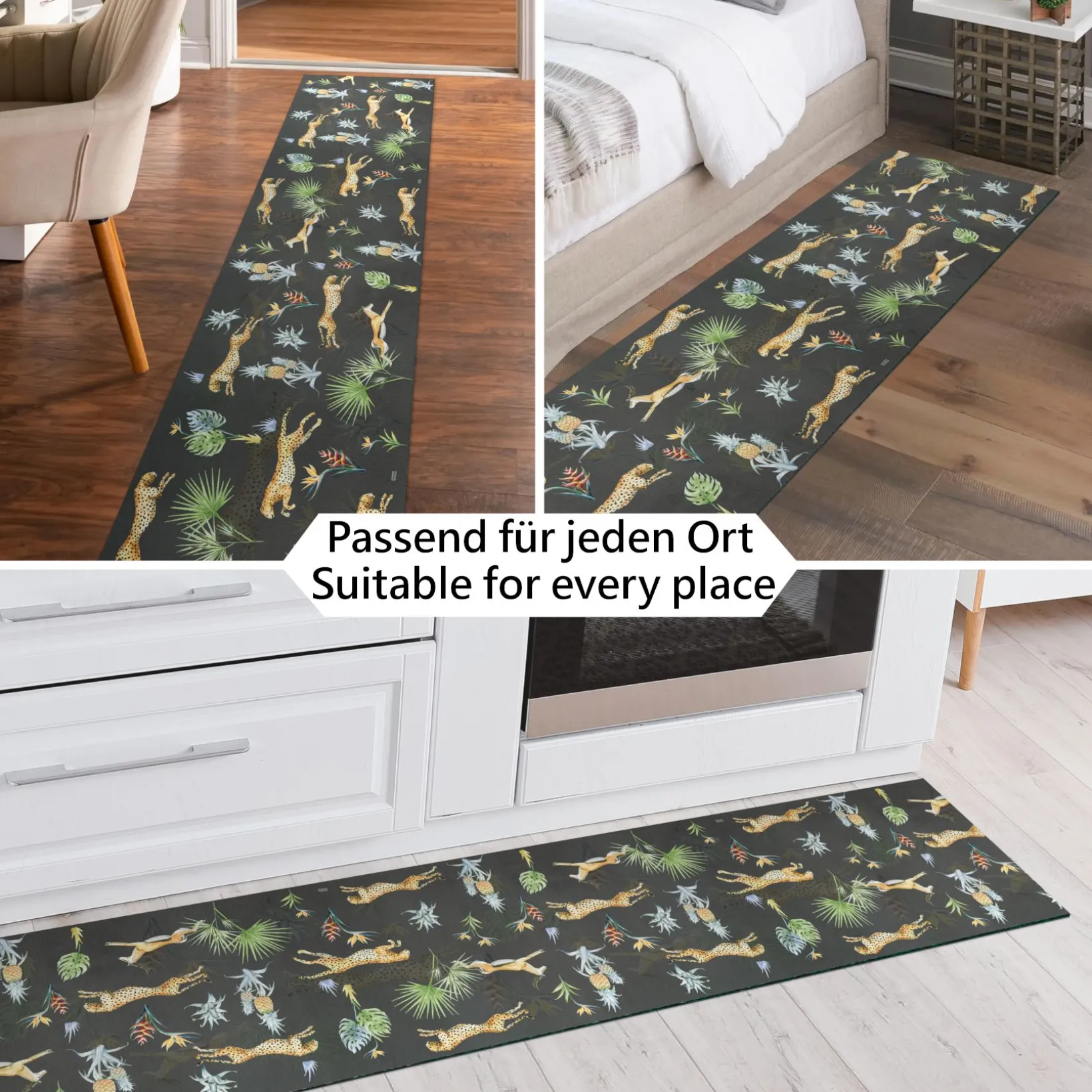 Küchenläufer waschbar Textil + PVC Küchenteppich rutschfest Sprinty Indonesia Mattone Rot 50cm Breit
