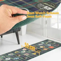 Küchenläufer waschbar Textil + PVC Küchenteppich rutschfest Sprinty Pesca Mehrfarbig 50cm Breit
