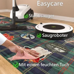 Küchenläufer waschbar Textil + PVC Küchenteppich rutschfest Sprinty Pesca Mehrfarbig 50cm Breit