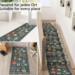 Küchenläufer waschbar Textil + PVC Küchenteppich rutschfest Sprinty Pesca Mehrfarbig 50cm Breit