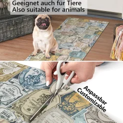 Küchenläufer waschbar Textil + PVC Küchenteppich rutschfest Sprinty Fortuna Mehrfarbig 50cm Breit