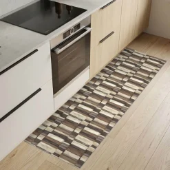 Küchenteppich Küchenläufer abwaschbar Teppichläufer Küche rutschfest Flur Läufer pflegeleicht Steine Breite 67cm