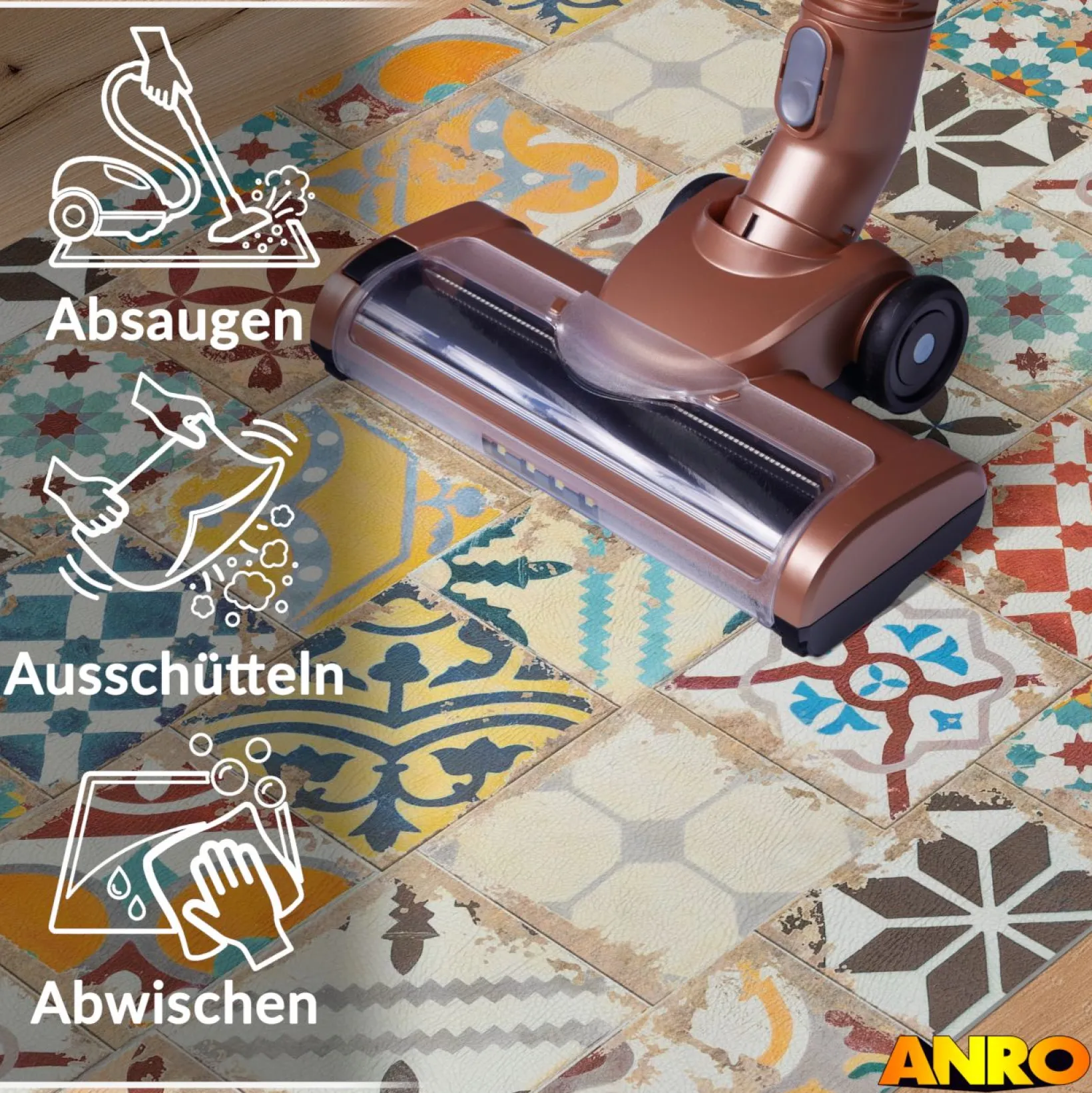 Küchenteppich Küchenläufer abwaschbar Teppichläufer Küche rutschfest Flur Läufer pflegeleicht Pharao Breite 67cm