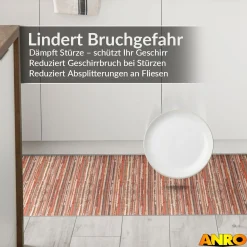 Küchenteppich Küchenläufer abwaschbar Teppichläufer Küche rutschfest Flur Läufer pflegeleicht Terra Breite 67cm