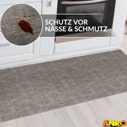 Küchenteppich Küchenläufer abwaschbar Teppichläufer Küche rutschfest Flur Läufer pflegeleicht Uni ANTRe Breite 67cm